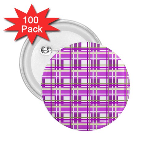 Purple plaid pattern 2.25  Buttons (100 pack)  from ArtsNow.com Front