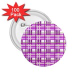 Purple plaid pattern 2.25  Buttons (100 pack) 