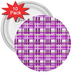 Purple plaid pattern 3  Buttons (10 pack) 