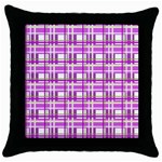 Purple plaid pattern Throw Pillow Case (Black)