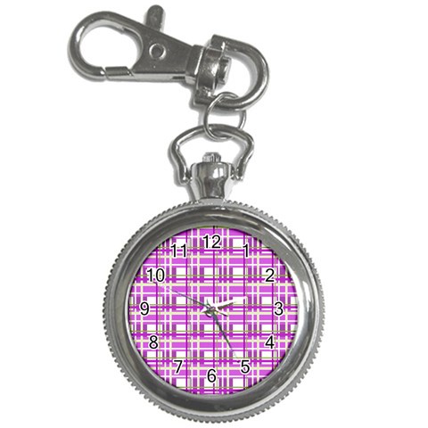 Purple plaid pattern Key Chain Watches from ArtsNow.com Front
