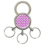 Purple plaid pattern 3-Ring Key Chains