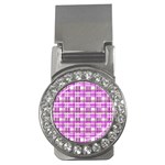 Purple plaid pattern Money Clips (CZ) 