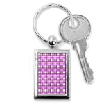 Purple plaid pattern Key Chains (Rectangle) 