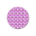 Purple plaid pattern Magnet 3  (Round)