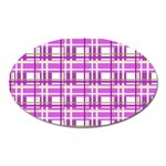 Purple plaid pattern Oval Magnet
