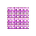 Purple plaid pattern Square Magnet