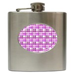 Purple plaid pattern Hip Flask (6 oz)