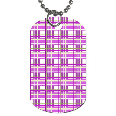 Purple plaid pattern Dog Tag (Two Sides) from ArtsNow.com Front