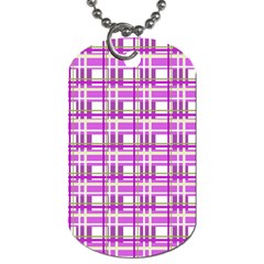 Purple plaid pattern Dog Tag (Two Sides) from ArtsNow.com Back