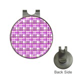 Purple plaid pattern Hat Clips with Golf Markers