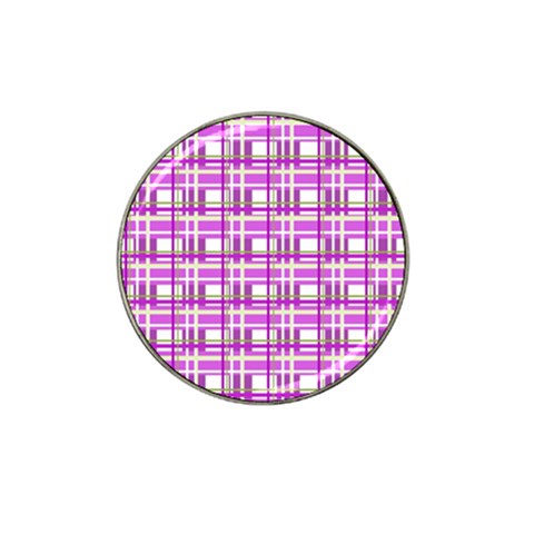 Purple plaid pattern Hat Clip Ball Marker (10 pack) from ArtsNow.com Front