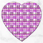 Purple plaid pattern Jigsaw Puzzle (Heart)
