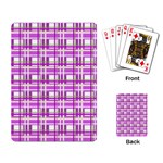 Purple plaid pattern Playing Card