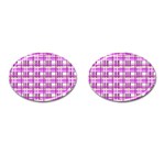 Purple plaid pattern Cufflinks (Oval)