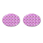 Purple plaid pattern Cufflinks (Oval)