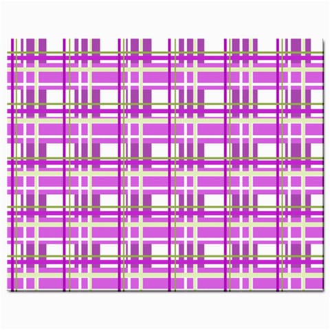 Purple plaid pattern Mini Button Earrings from ArtsNow.com Front