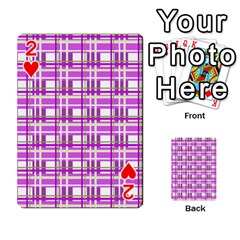 Purple plaid pattern Playing Cards 54 Designs  from ArtsNow.com Front - Heart2