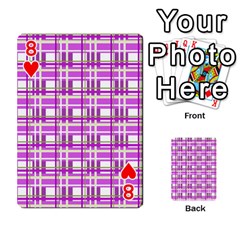 Purple plaid pattern Playing Cards 54 Designs  from ArtsNow.com Front - Heart8