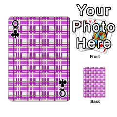 Queen Purple plaid pattern Playing Cards 54 Designs  from ArtsNow.com Front - ClubQ