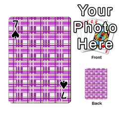 Purple plaid pattern Playing Cards 54 Designs  from ArtsNow.com Front - Spade7