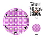 Purple plaid pattern Playing Cards 54 (Round) 