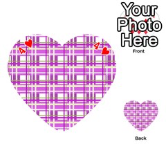 Purple plaid pattern Playing Cards 54 (Heart)  from ArtsNow.com Front - Heart4