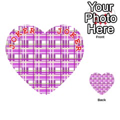 Purple plaid pattern Playing Cards 54 (Heart)  from ArtsNow.com Front - Joker2