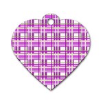 Purple plaid pattern Dog Tag Heart (Two Sides)