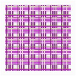 Purple plaid pattern Medium Glasses Cloth