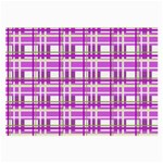 Purple plaid pattern Large Glasses Cloth