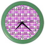 Purple plaid pattern Color Wall Clocks