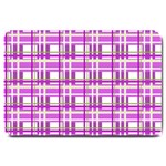 Purple plaid pattern Large Doormat 