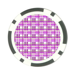 Purple plaid pattern Poker Chip Card Guards from ArtsNow.com Front