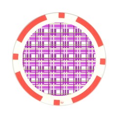 Purple plaid pattern Poker Chip Card Guards from ArtsNow.com Front