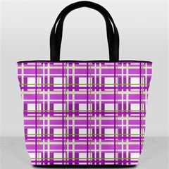 Purple plaid pattern Bucket Bags from ArtsNow.com Front