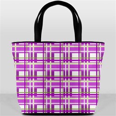 Purple plaid pattern Bucket Bags from ArtsNow.com Back