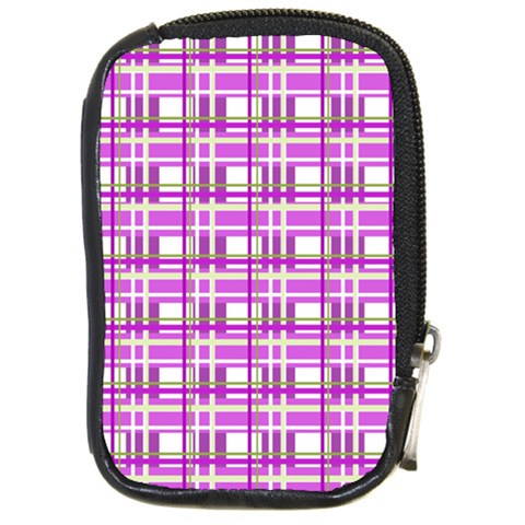 Purple plaid pattern Compact Camera Cases from ArtsNow.com Front