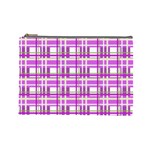 Purple plaid pattern Cosmetic Bag (Large) 