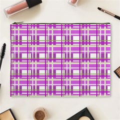 Purple plaid pattern Cosmetic Bag (XL) from ArtsNow.com Front