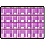 Purple plaid pattern Fleece Blanket (Large) 