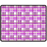 Purple plaid pattern Fleece Blanket (Medium) 