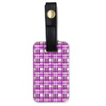 Purple plaid pattern Luggage Tags (One Side) 