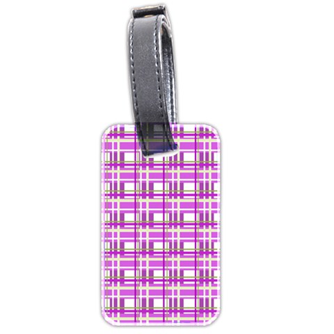 Purple plaid pattern Luggage Tags (Two Sides) from ArtsNow.com Front