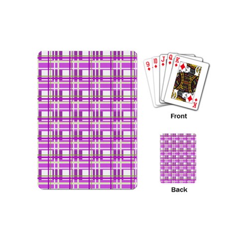Purple plaid pattern Playing Cards (Mini)  from ArtsNow.com Back