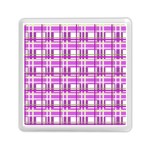 Purple plaid pattern Memory Card Reader (Square) 