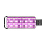 Purple plaid pattern Portable USB Flash (One Side)