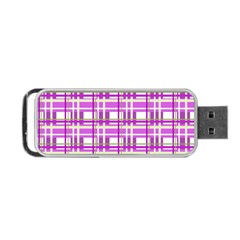 Purple plaid pattern Portable USB Flash (Two Sides) from ArtsNow.com Front