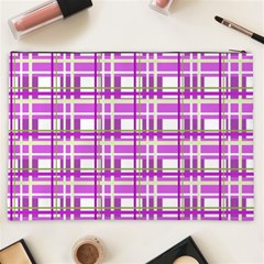 Purple plaid pattern Cosmetic Bag (XXL)  from ArtsNow.com Back