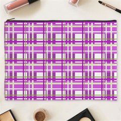 Purple plaid pattern Cosmetic Bag (XXXL)  from ArtsNow.com Front